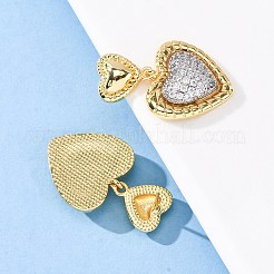 Messing Micro Pave klare Zirkonia baumeln Ohrringe&nbsp;EJEW-D322-01G