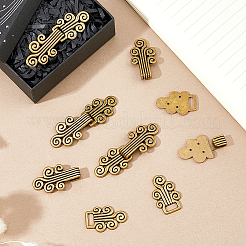 6 paire de boucles en alliage à motif nuage vintage pour vêtements et sacs&nbsp;BUTT-FH0001-043