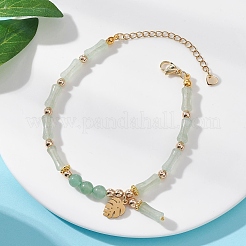 Bracelets à breloques en forme de feuille en acier inoxydable 304&nbsp;BJEW-JB12939-02