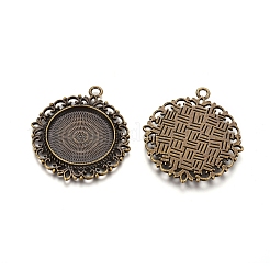 Tibetischen stil Anhänger Fassungen für Cabochons&nbsp;TIBEP-R129-AB-FF