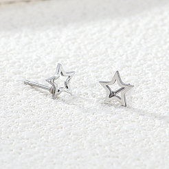 Pendientes de estrella hueca de acero inoxidable 201&nbsp;EH5151