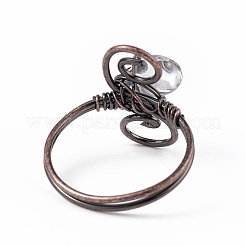 Natürliche Quarzkristallsplitter mit Wirbelfingerring&nbsp;RJEW-L082-02R-02