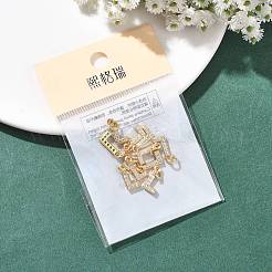 Pendentifs en laiton Shegrace avec micro-pavé de zircone cubique transparente&nbsp;XGRQ29051-394G-L