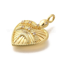 Porte micro ouvrent pendentifs zircone cubique en laiton de placage&nbsp;KK-M296-07G