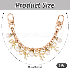 1 pz lega ABS plastica perla fiocco borsa catene decorative&nbsp;HJEW-YW00141