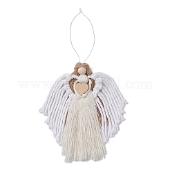 Ornements suspendus d'ange en coton macramé faits à la main&nbsp;HJEW-JM02760-03