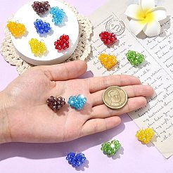 7 pendentif en forme de cœur en perles de verre et fil de cuivre fait à la main&nbsp;PALLOY-CJ00101