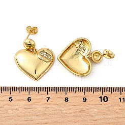 Ohrhänger aus Messing mit Mikropflaster und klaren Zirkonia&nbsp;EJEW-L097-27G