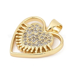 Pendentifs avec zircon cubiques à micro-pavés en laiton&nbsp;KK-U058-33G