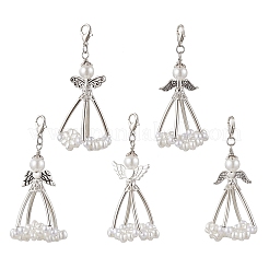 5 colgante decorativo de perla de imitación de plástico ABS.&nbsp;HJEW-JM03626