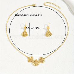 Elegantes Set aus Halskette und Ohrhängern aus Messing mit hohlem Fächer&nbsp;RC4710