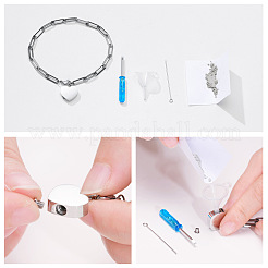 Braccialetti con ciondoli a forma di cuore in acciaio inossidabile 304 antiossidante&nbsp;WG609E7-01