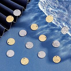 32 pz 8 pendenti testurizzati in acciaio inossidabile 304 con placcatura ionica (IP)&nbsp;STAS-UN0037-18