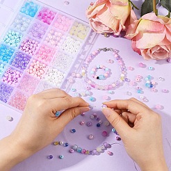 DIY-Sets zur Schmuckherstellung mit runden Acrylperlen&nbsp;DIY-YW0011-64