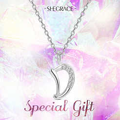 Colliers avec pendentif initial en argent sterling plaqué rhodium&nbsp;JN900A