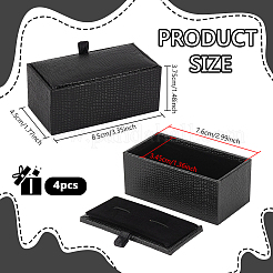 Geschenk-Aufbewahrungsboxen aus Kunststoff mit Eidechsenhaut-Print für 2 Manschettenknopf&nbsp;CON-WH0107-86B