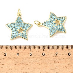 Messing Micro Pave Himmelblau Zirkonia Anhänger&nbsp;CU-CBA6938-05G-04