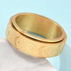 Stern & Mond & Sonne 304 Edelstahl drehbarer Fingerring&nbsp;LS-PW-WG61315-09
