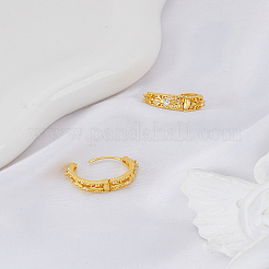 1 paire de boucles d'oreilles créoles en laiton avec micro pavé de zircones cubiques transparentes&nbsp;EJEW-LP0004-68G
