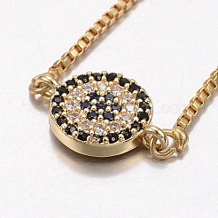 Verstellbare messing micro pave zirkonia bolo armbänder&nbsp;BJEW-G586-02G