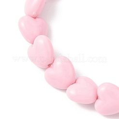 Bracelets extensibles en acrylique en forme de cœur&nbsp;BJEW-JB12640