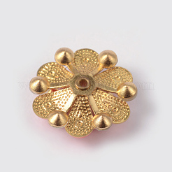 Impostazioni strass cabochon smalto fiore in ottone&nbsp;X-KK-K114-FGM-G