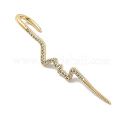 Messing Micro Pave klare Zirkonia Ohrring Crawler Haken Ohrringe für Frauen&nbsp;EJEW-C097-01G-02