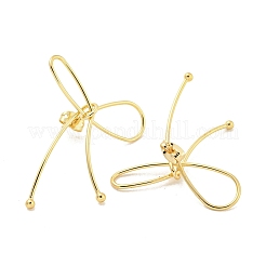 Orecchini a bottone in ottone placcato con fiocco bowknot da donna&nbsp;EJEW-Z051-11B-G