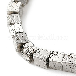 Galvanisierte natürliche Lavasteinperlenstränge&nbsp;G-L606-E02-01A