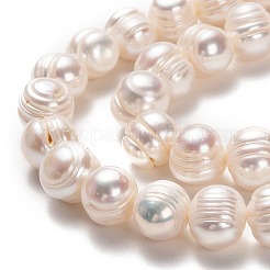 Fili di perle di perle d'acqua dolce coltivate naturali&nbsp;PEAR-L033-90-01