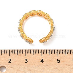 Manschettenringe aus Messing mit Mikropavé-Zirkonia für Damen&nbsp;RJEW-F185-03G