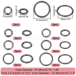 16 pièces 8 styles anneaux de porte à ressort en alliage&nbsp;FIND-PH0007-80B