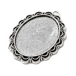 Cabochon ciondolo ovale piatto antico della lega d'argento di stile tibetano&nbsp;LS-TIBEP-M022-58AS