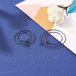 24 pieza de accesorios para pendientes de aro de acero inoxidable quirúrgico 316L de 4 tamaños&nbsp;X1-STAS-ZZ0001-03EB