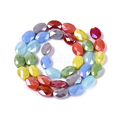 Chapelets de perles en verre opaque électrolytique&nbsp;EGLA-Q135-8x11MM-02A
