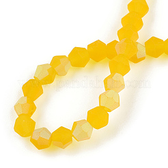 Imitez des brins de perles en verre givré bicône en cristal autrichien&nbsp;GLAA-F029-TM4mm-A22
