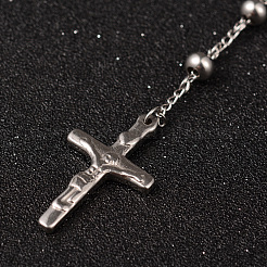 Collane di perline rosario in acciaio inossidabile 201 anti-appannamento&nbsp;NJEW-L427-22P