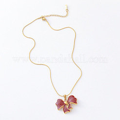 3 collier pendentif nœud papillon en acier inoxydable émaillé rouge foncé pour femme&nbsp;SV3353-2