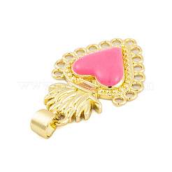 Pendentifs en laiton émaillé de placage de crémaillère&nbsp;KK-P269-08G-03