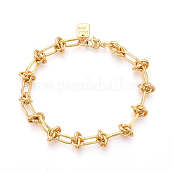 Messing-Büroklammer-Kettenarmbänder für Frauen&nbsp;BJEW-N032-02G