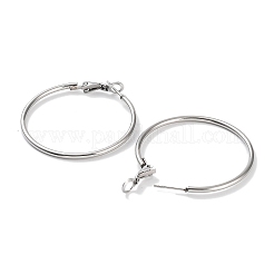 Pendientes de aro de acero inoxidable 304 antideslustre para mujer y hombre.&nbsp;EJEW-B049-02D-P