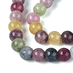 Brins de perles de verre craquelé teintées à effet ombré&nbsp;GLAA-Q106-01A-B28