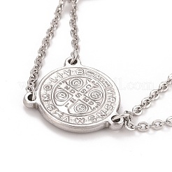 Anlaufgeschütztes 201 Edelstahl-Gliederarmband mit dem Heiligen Benedikt für Männer und Frauen&nbsp;STAS-E160-34P