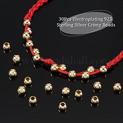 30 pz. 925 perline a cricchetto in argento sterling galvanizzate&nbsp;STER-PH0001-12
