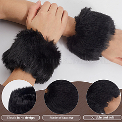 Guanti da braccio con maniche lunghe in pelo di coniglio imitazione da donna&nbsp;AJEW-WH20019-20D