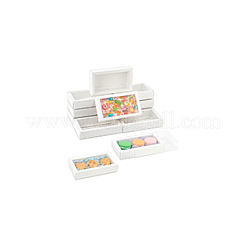 Faltbare Papierschubladenboxen mit durchsichtiger Kunststoffabdeckung&nbsp;CON-WH0095-68A-03