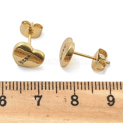 Orecchini a bottone con micro pavé di zirconi chiari in ottone placcato cremagliera&nbsp;EJEW-K299-01G-I