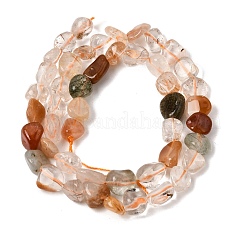 Fili di perle di quarzo rutilato arcobaleno naturale&nbsp;GG-CBAC13F-A02-01