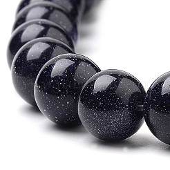 Chapelets de perles en pierre d'or bleue synthétique&nbsp;X-G-S259-41-6mm