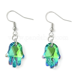 Hamsa-Hand-Ohrringe aus Glas&nbsp;EJEW-JE05326